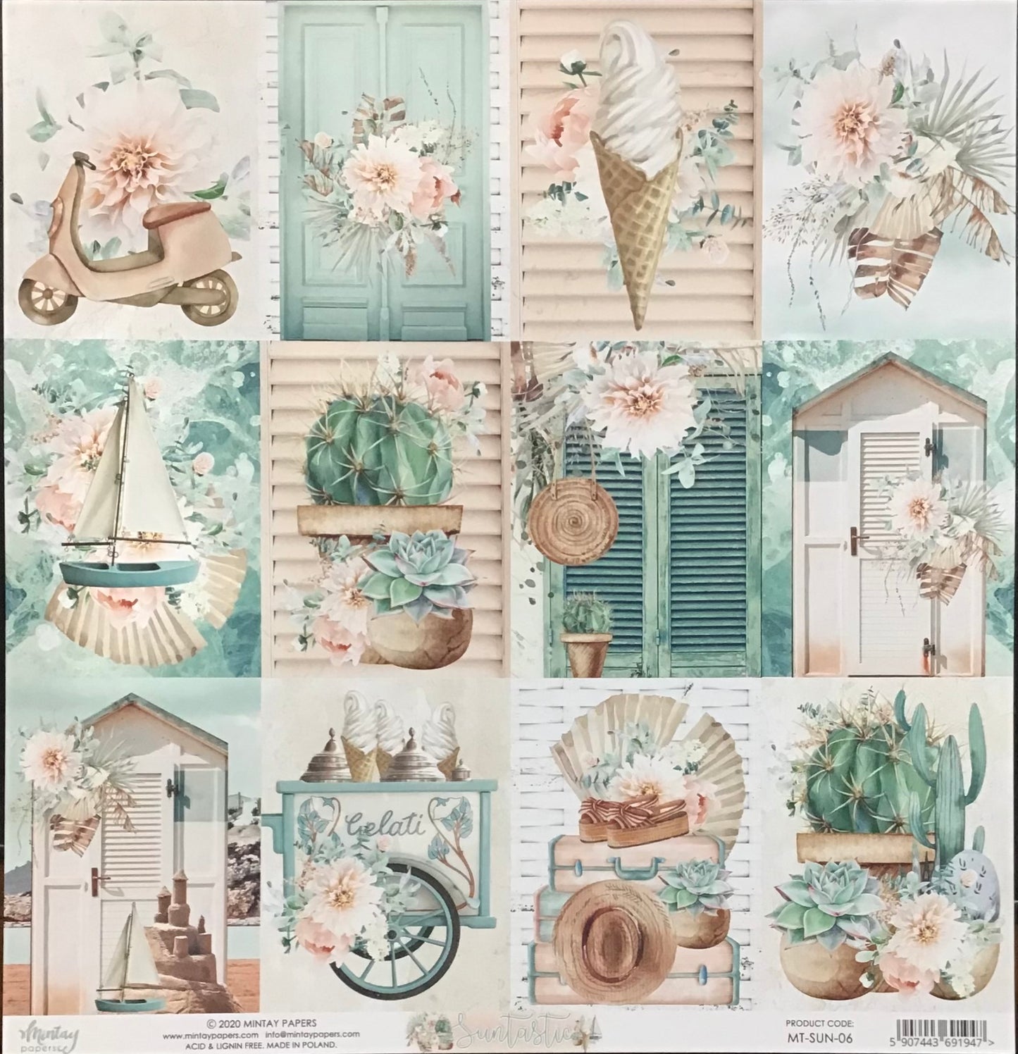 Mintay - Suntastic - 1x Double sided sheet - 30.5x30.5cm