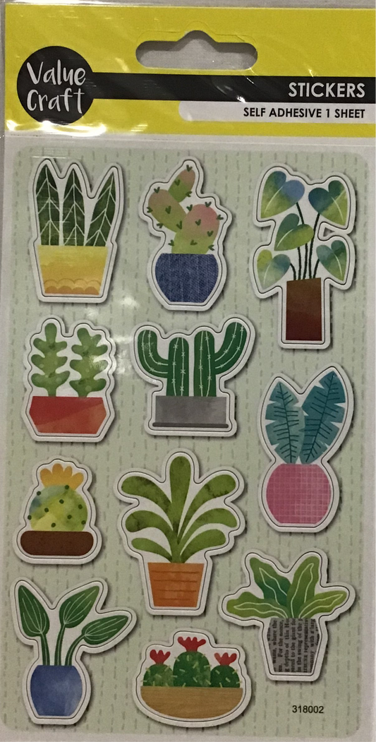 Cactus and Plants - Stickers - 1 sheet - 11 pack