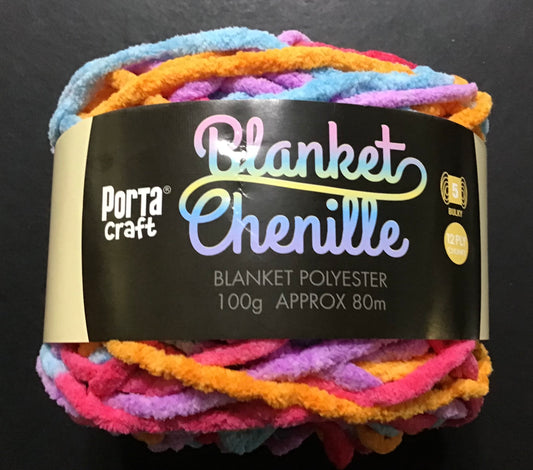 Blanket Chenille - Blanket Polyester Wool 80m - 100g - Multi Pixie Coral