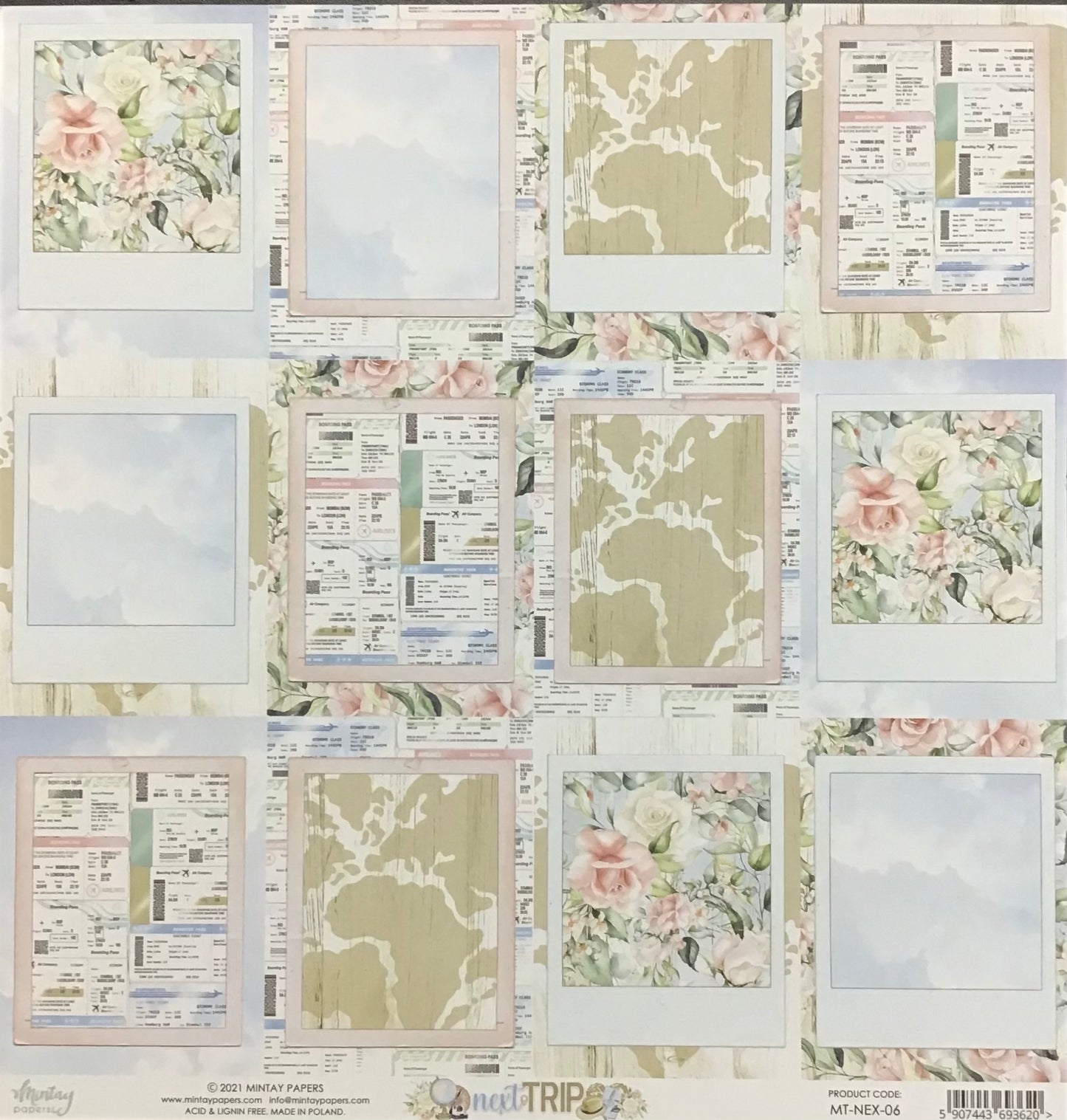 Mintay - Next Trip - 1x Double sided sheet - 30.5x30.5cm