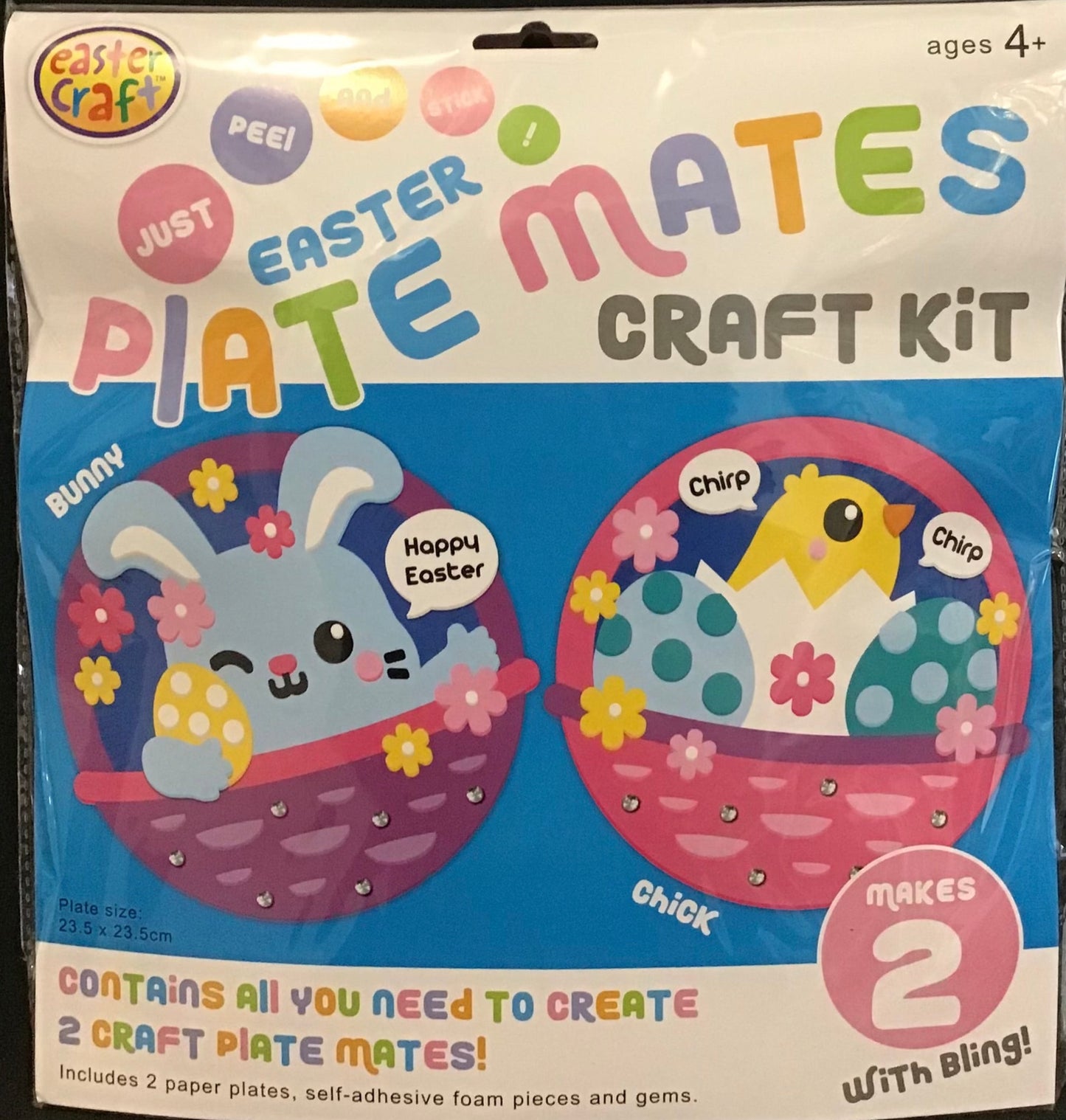 Plate Mates Craft Kit - Just Peel and Stick - Easter Theme - Makes 2