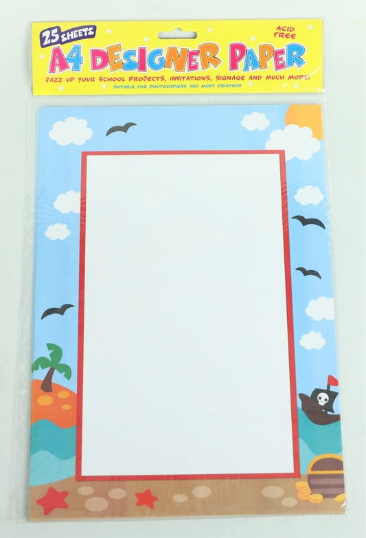 A4 Designer Paper - Pirate Theme -25 Sheets