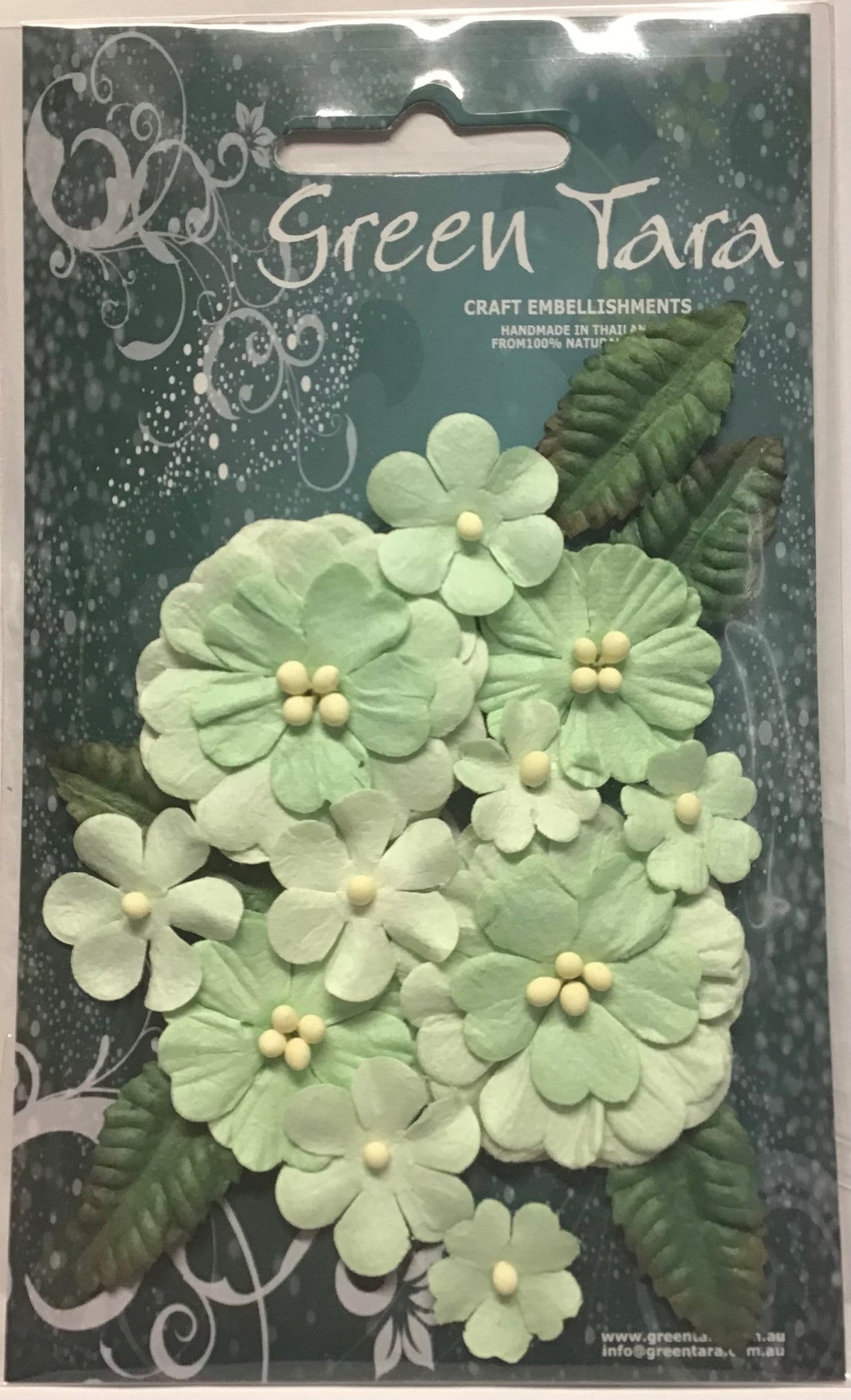 Pastel Flower - Green & Leaf pack - 16 pc