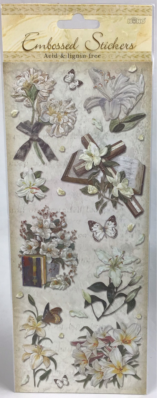 Embossed Stickers - Sympathy Theme - 11 pce