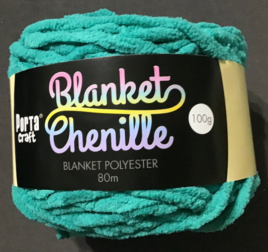 Blanket Chenille - Blanket Polyester Wool 80m - 100g - Solid Teal