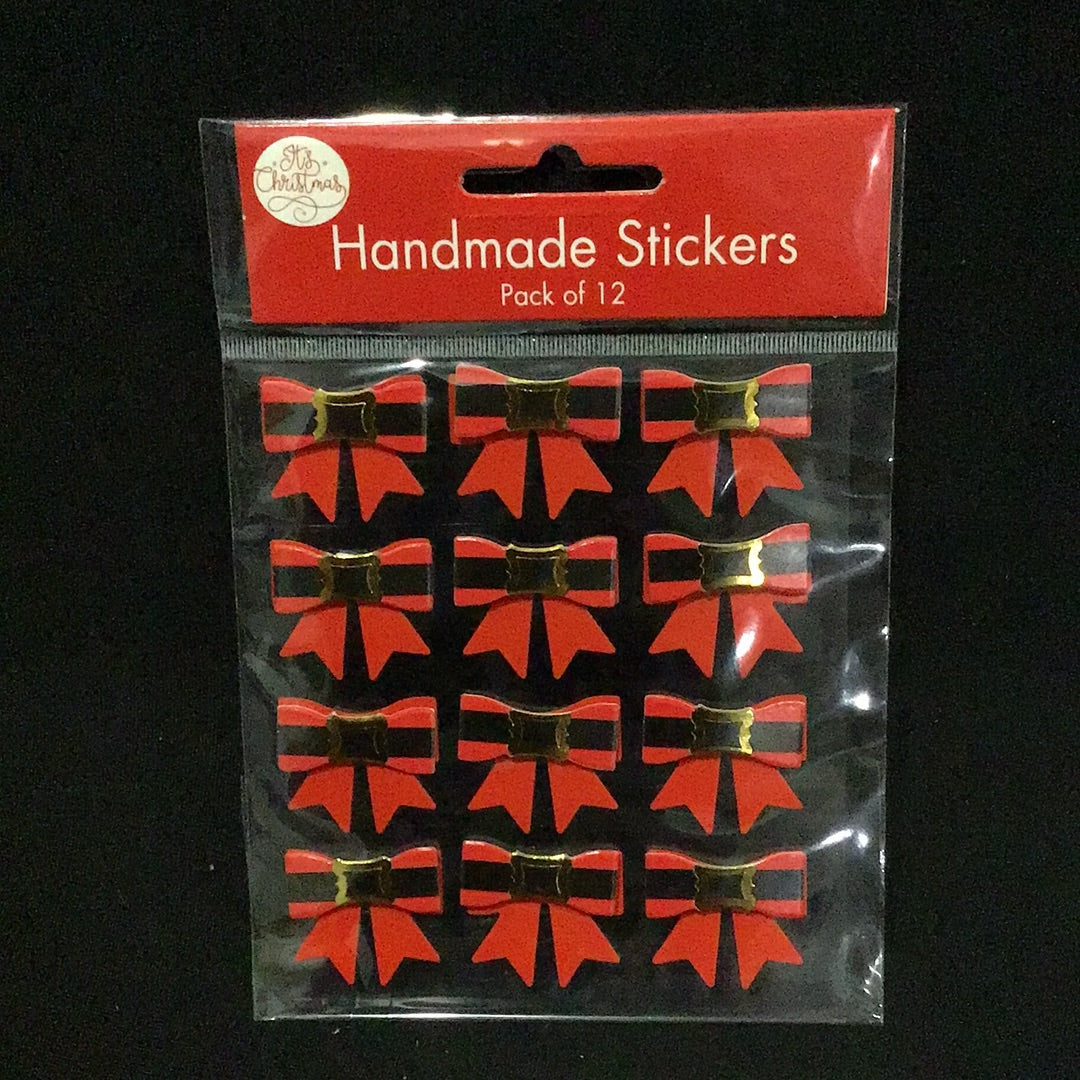 Handmade Bow Stickers Christmas - 12pk โ The Crafty Bear Shop