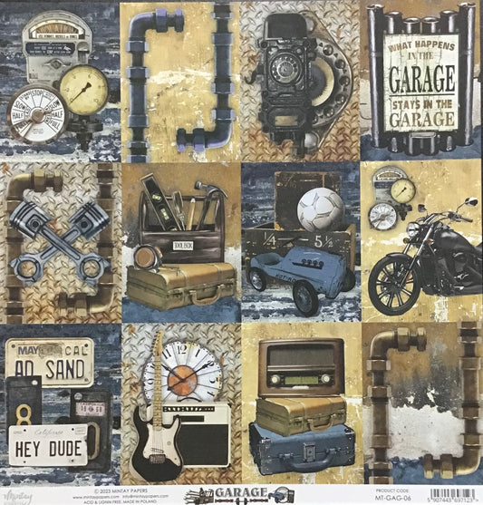 Mintay - Garage-06 - 1x Double sided sheet - 30.5x30.5cm