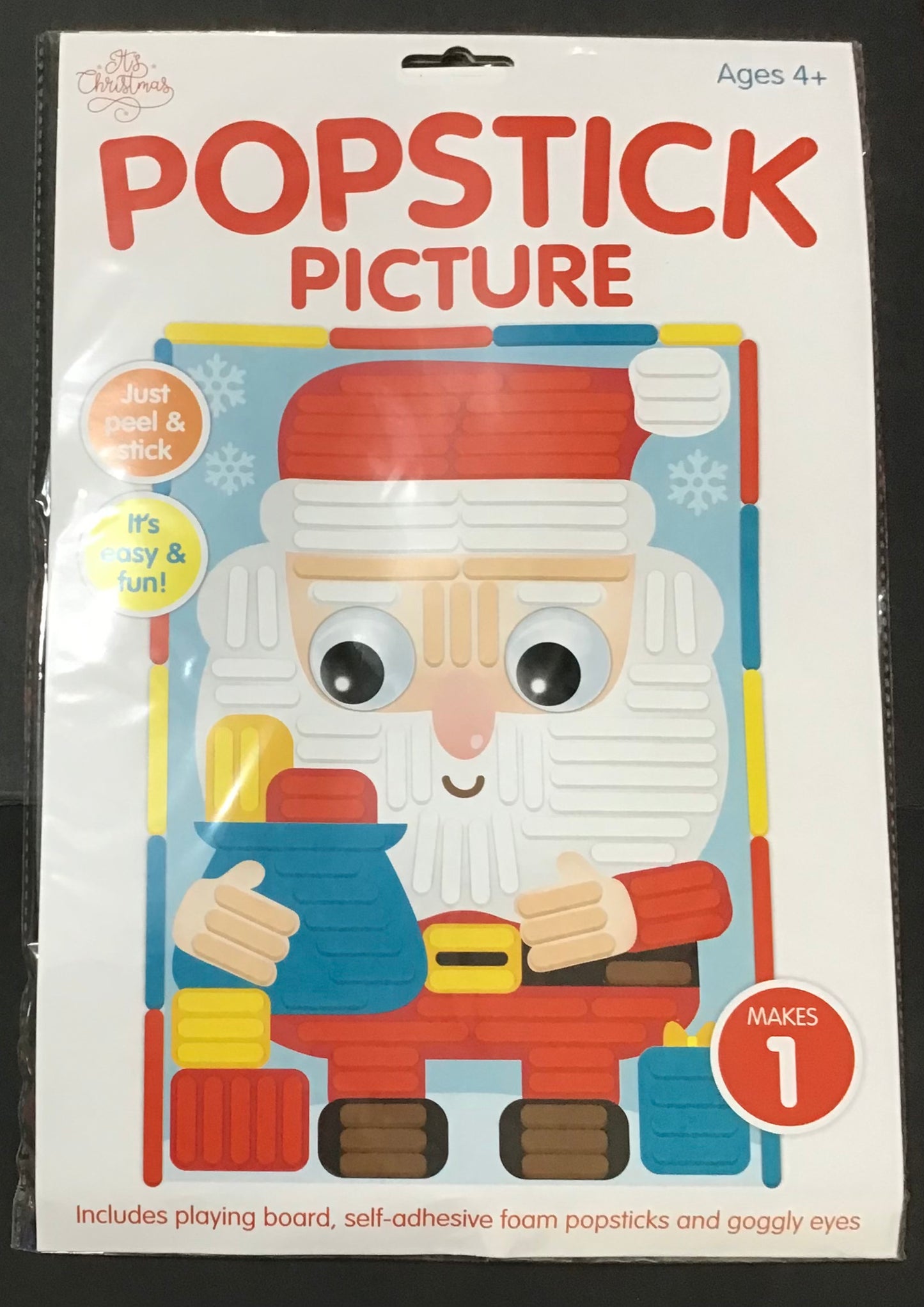 It’s Christmas - Popstick Picture -Peel and Stick - Santa - Makes 1