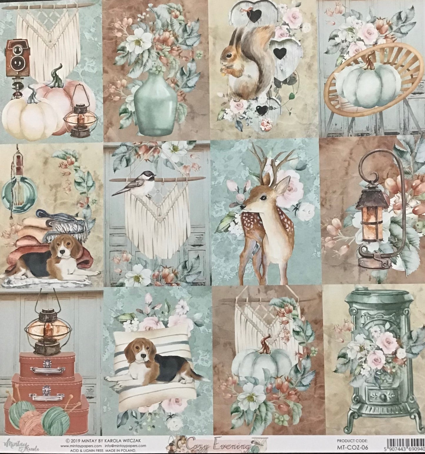 Mintay - Cozy Evening - 1x Double sided sheet - 30.5x30.5cm
