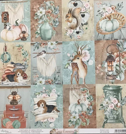 Mintay - Cozy Evening - 1x Double sided sheet - 30.5x30.5cm