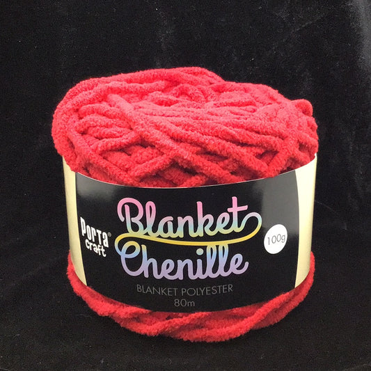 Blanket Chenille - Blanket Polyester Wool 80m - 100g - Solid Crimson