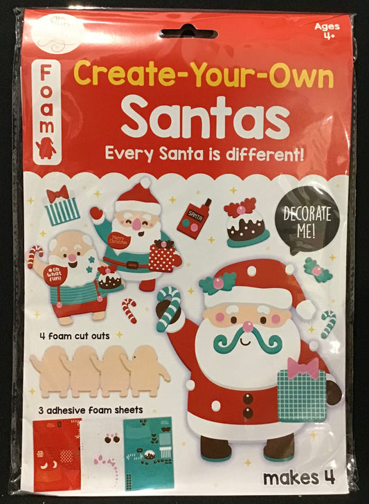 Create Your Own - Foam Santas - #2 - Makes 4