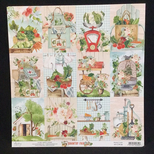 Country Fair - 1x Double sided sheet - 30.5x30.5cm