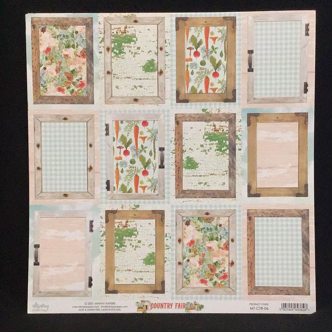 Country Fair - 1x Double sided sheet - 30.5x30.5cm