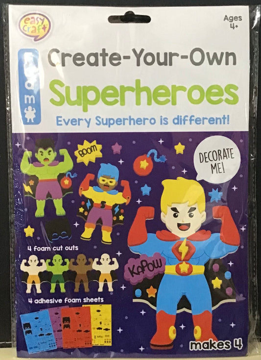 Create Your Own - Superheroes - Makes 4 - Peel and Stick