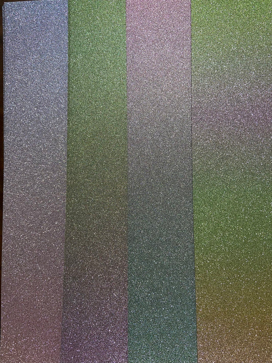 Ombré Glitter A4 Cardstock - 4 Sheets