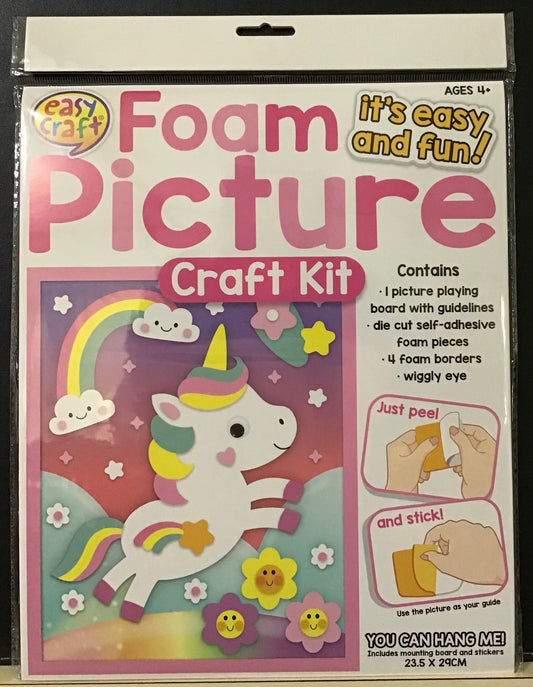 Easy Craft Foam Picture Craft Kit - Unicorn - Peel and Stick