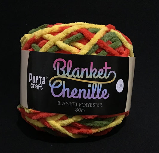 Blanket Chenille - Blanket Polyester Wool 80m - 100g - Multi Citrus