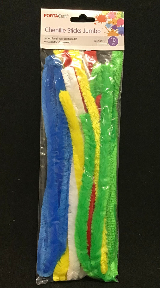 Pipe Cleaners Jumbo - Brights #2 - Pack of 10 - 50cm