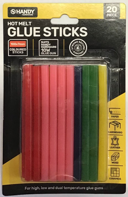 Glue Stick Refills - Bright Shades Assorted - 10cm x 7mm - 20pk