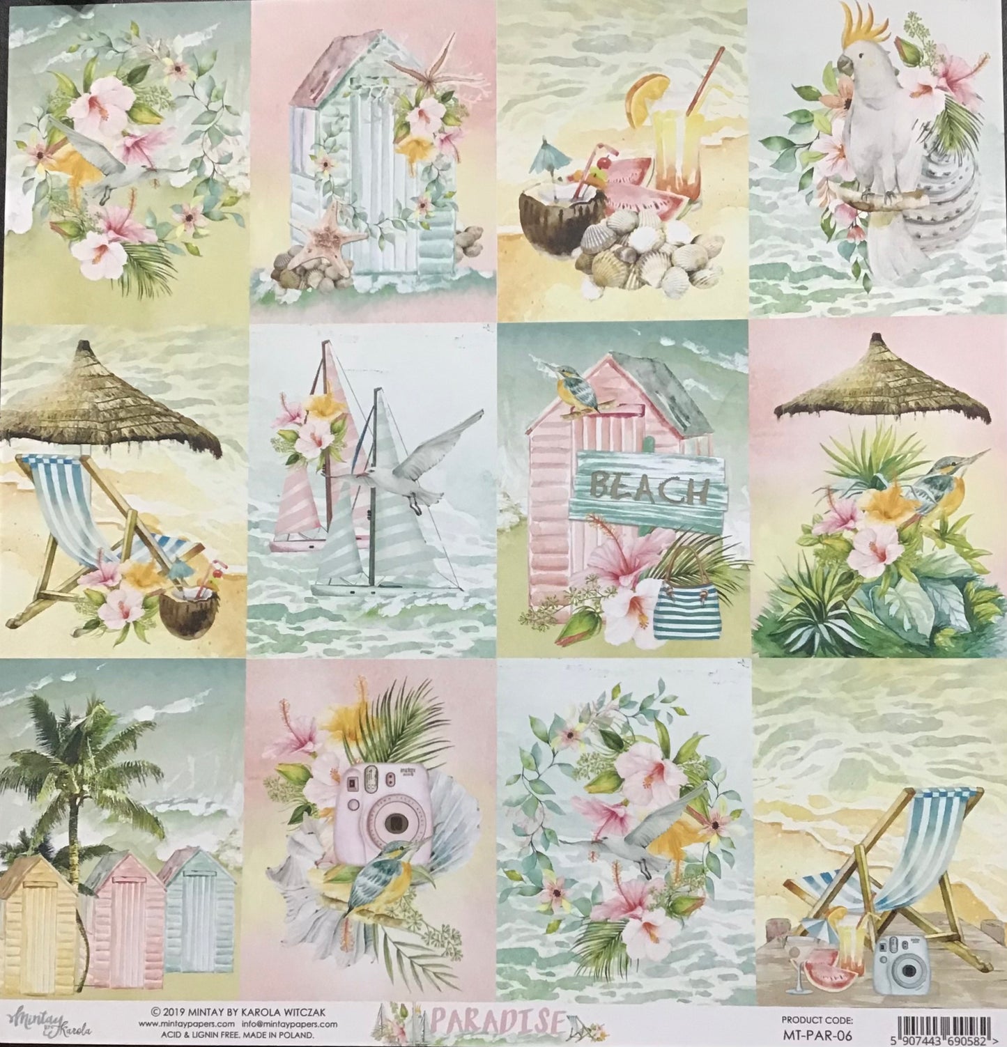 Mintay - Paradise - 1x Double sided sheet - 30.5x30.5cm