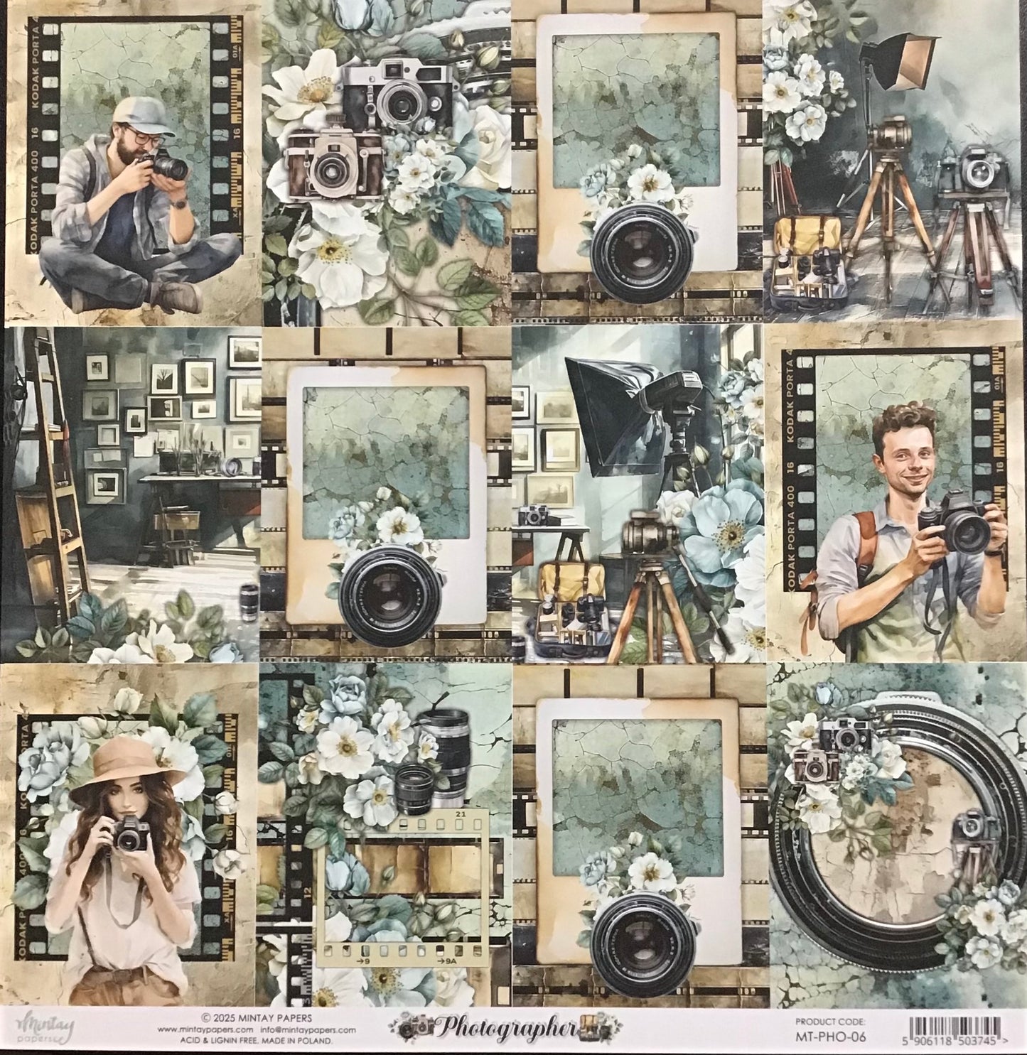 Mintay - Photographer - 1x Double sided sheet - 30.5x30.5cm