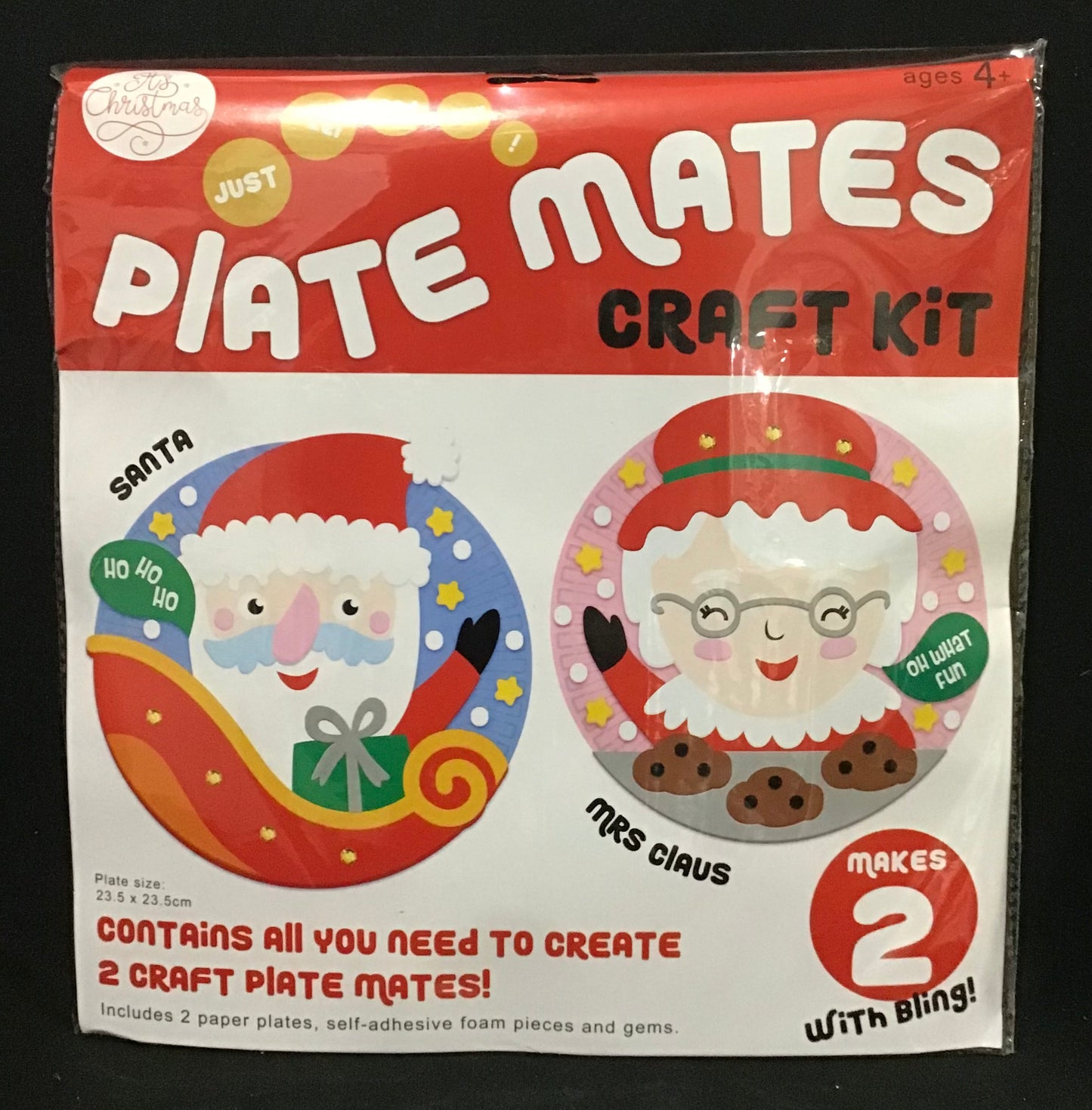 Plate Mates Craft Kit - Just Peel and Stick - Santa and Mrs Claus - Makes 2