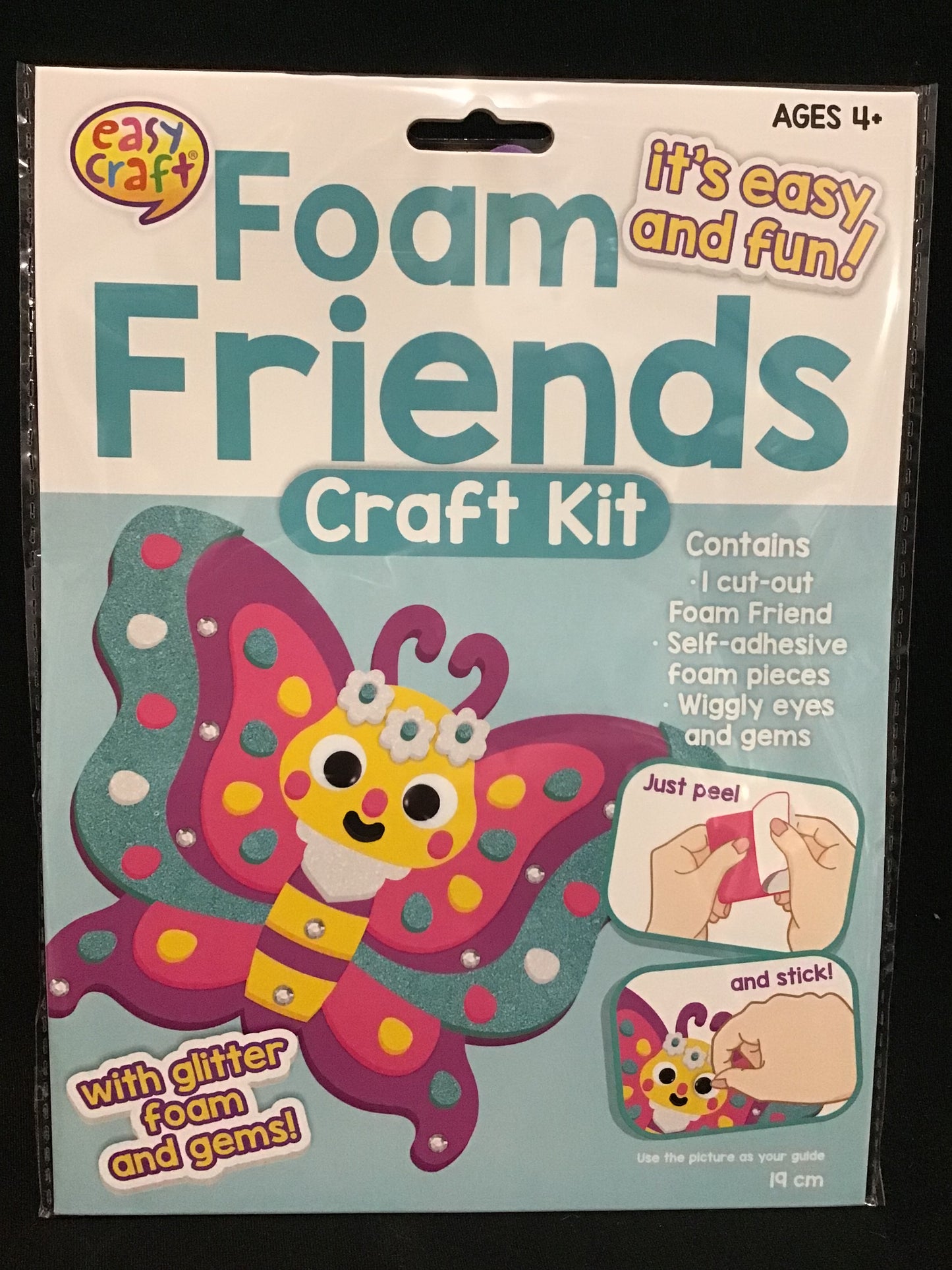Foam Friends Craft Kit - Just Peel and Stick - Butterfly #3 - Makes 1