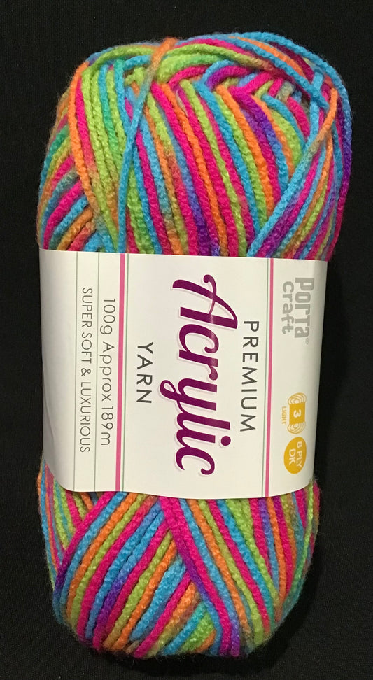 Porta Craft Yarn - 8 Ply - Multi Utopia- 100g - 100% Acrylic
