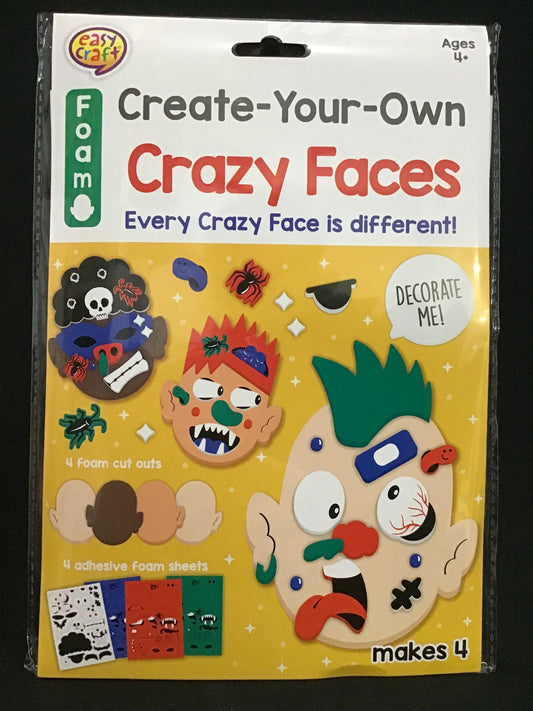 Create Your Own - Crazy Faces - Makes 4 - Peel and Stick