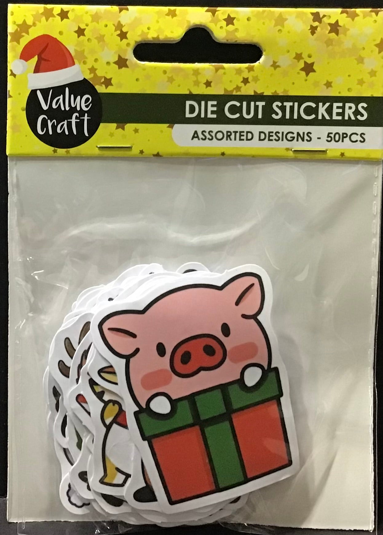 Die Cut Stickers - Christmas Theme - Assorted Designs - 50 pc