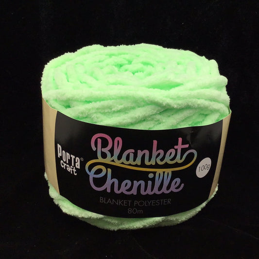 Blanket Chenille - Blanket Polyester Wool 80m - 100g - Solid Mint