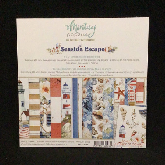 Seaside Escape Paper Pad - 24x Double sided sheets - 15.2x15.2cm