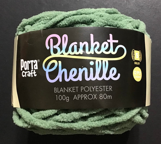 Blanket Chenille - Blanket Polyester Wool 80m - 100g - Solid Eucalyptus