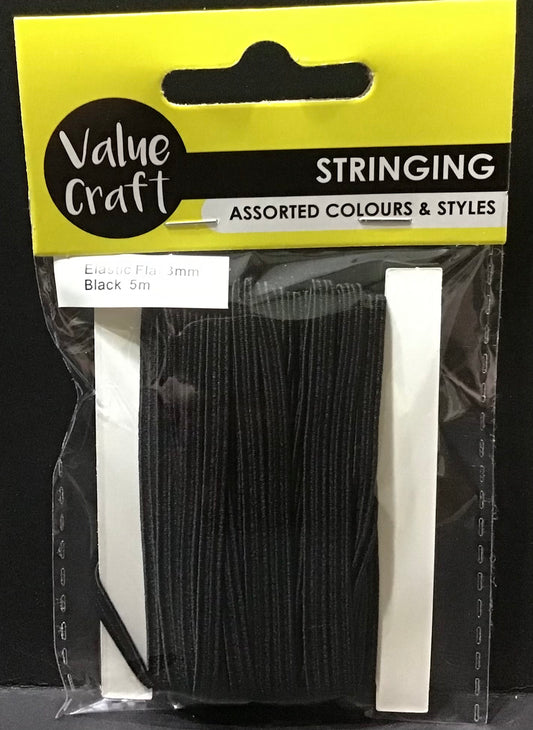 Elastic Flat Black - 3mm x 5m