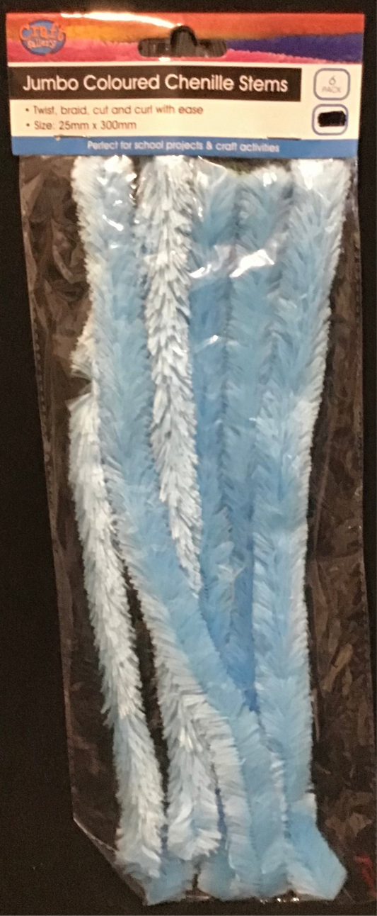 Pipe Cleaners Jumbo - Blue - Pack of 6 - 30cm