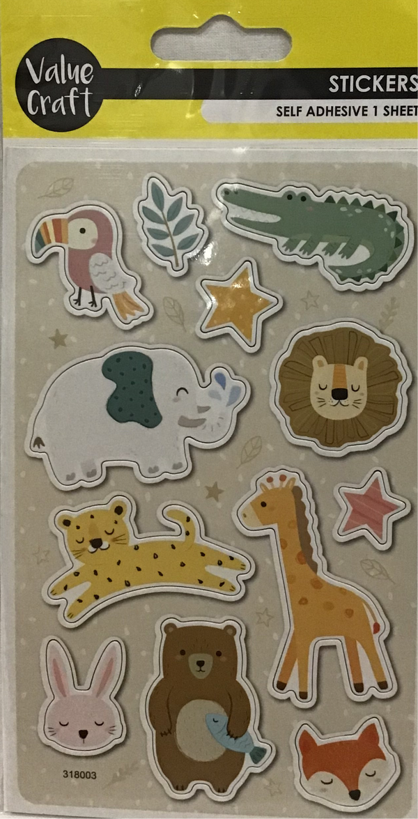 Animal Stickers - 1 sheet - 12 pack – The Crafty Bear Shop