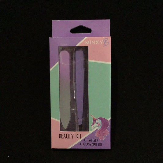 Unicorn Beauty Kit -Tweezer and Glass Nail File Set
