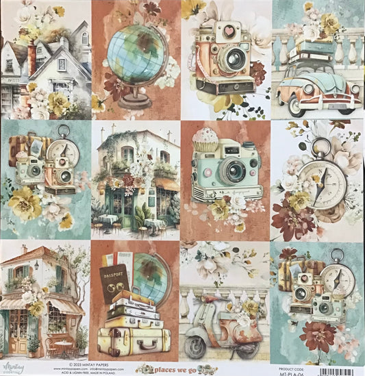 Mintay - Places We Go - 1x Double sided sheet - 30.5x30.5cm