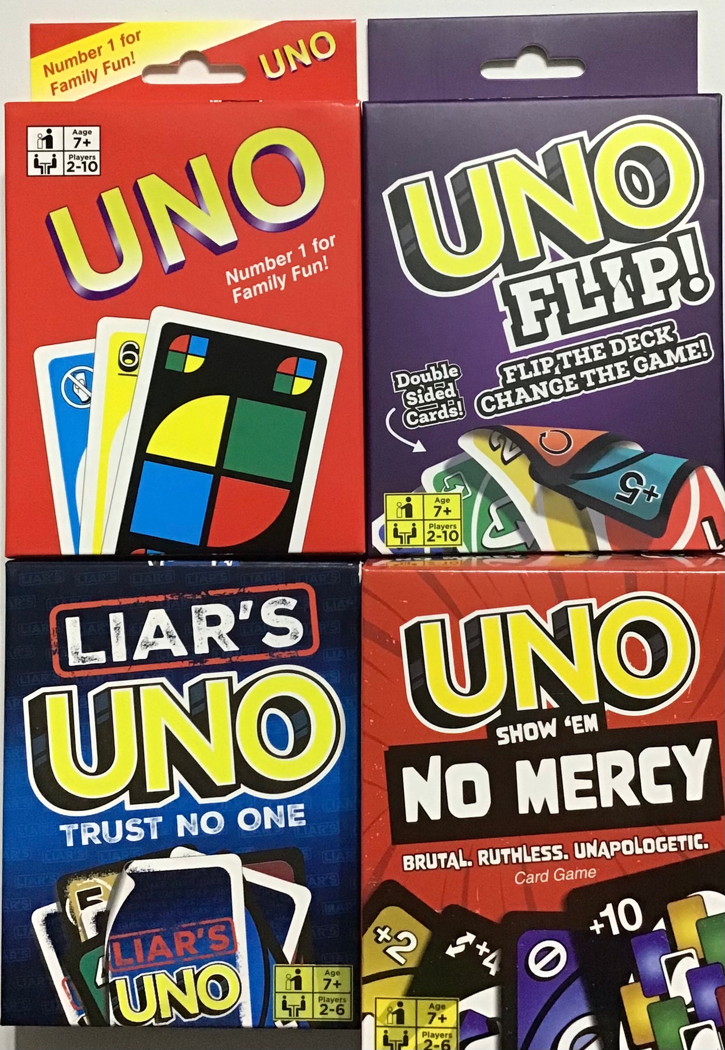 UNO Game Pack - 4 Different Playing Card Sets
