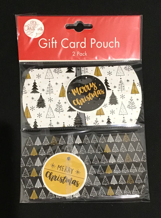 Gift Card Pouch/Holder - Christmas Tree Designs - 2 pack