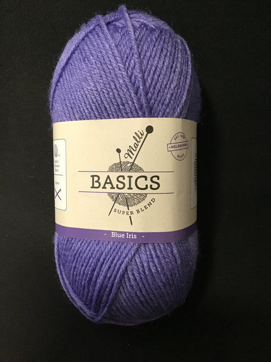 Malli Basics Super Blend Yarn - 8 Ply - Blue Iris - 100g - 100% Acrylic