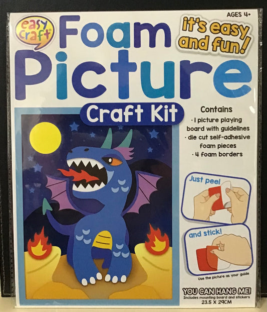 Easy Craft Foam Picture Craft Kit - Dragon - Peel and Stick