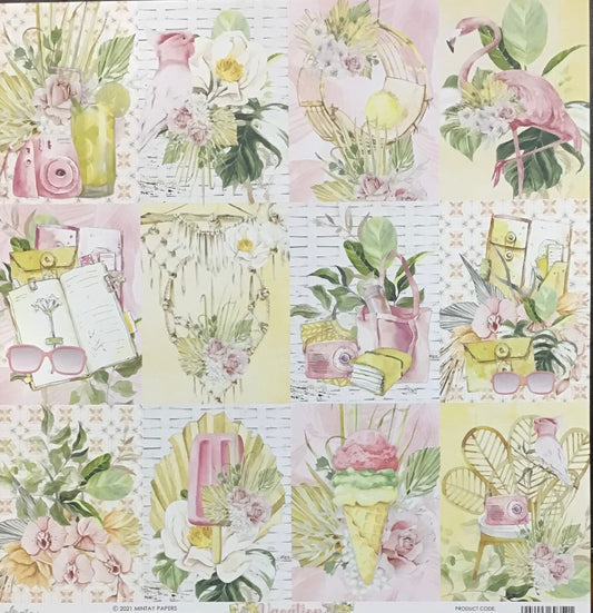 Mintay - Vacation - 1x Double sided sheet - 30.5x30.5cm