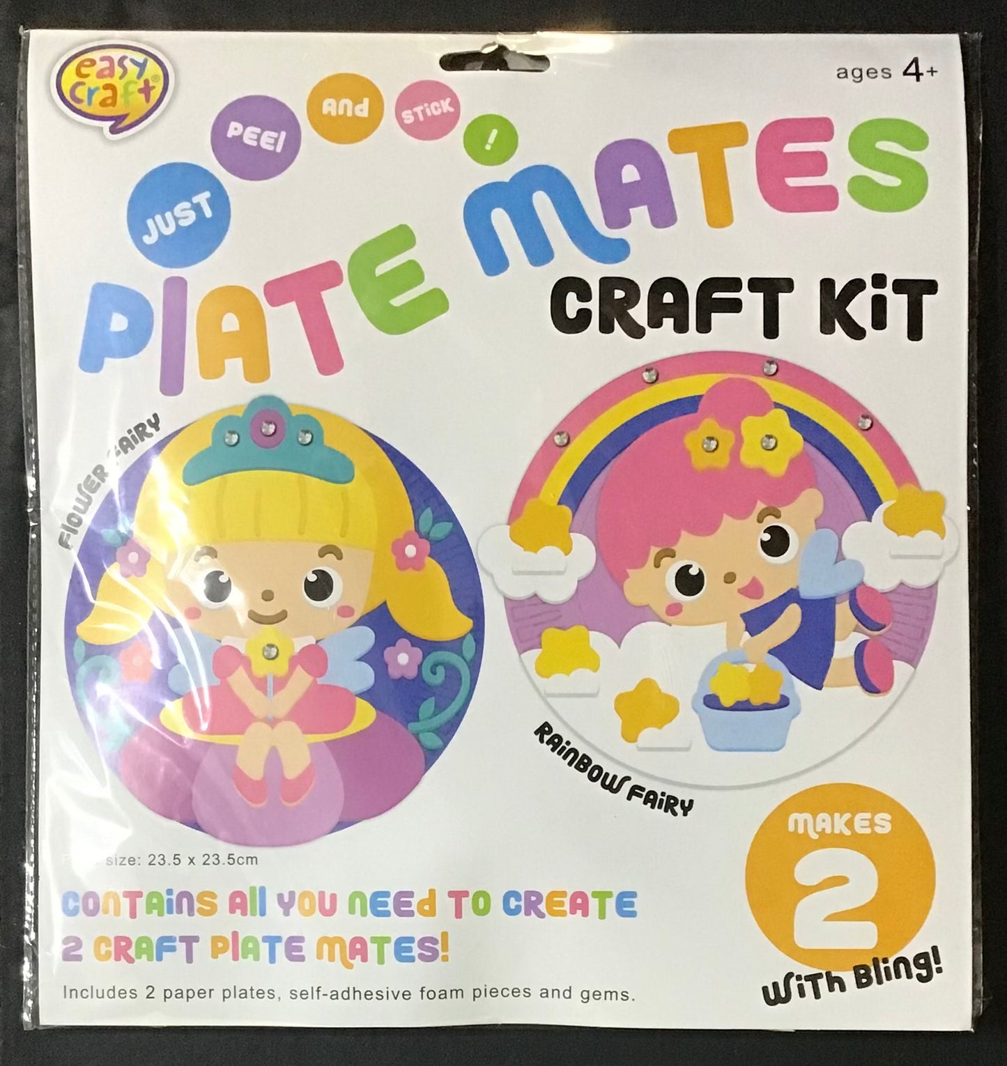Plate Mates Craft Kit - Just Peel and Stick - Fairy Theme - Makes 2