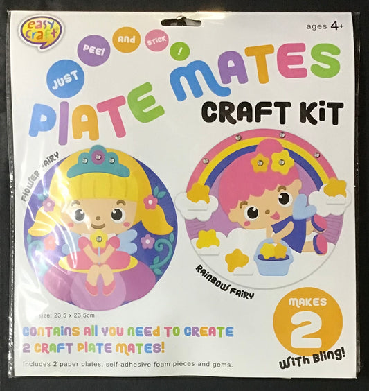 Plate Mates Craft Kit - Just Peel and Stick - Fairy Theme - Makes 2