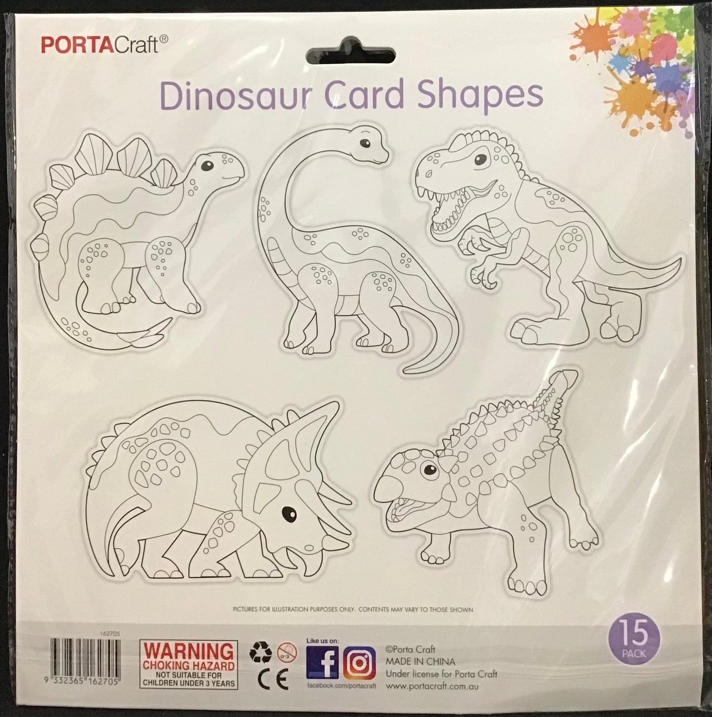 Dinosaur Card Shapes - 15 pack