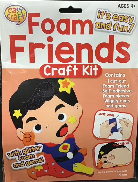 Foam Friends Kit Superhero - Peel and Stick - Makes 4