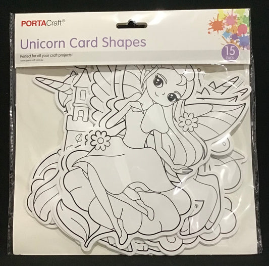 Unicorn Card Shapes - 15 pack