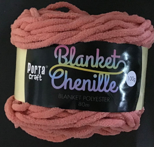 Blanket Chenille - Blanket Polyester Wool 80m - 100g - Solid Salmon